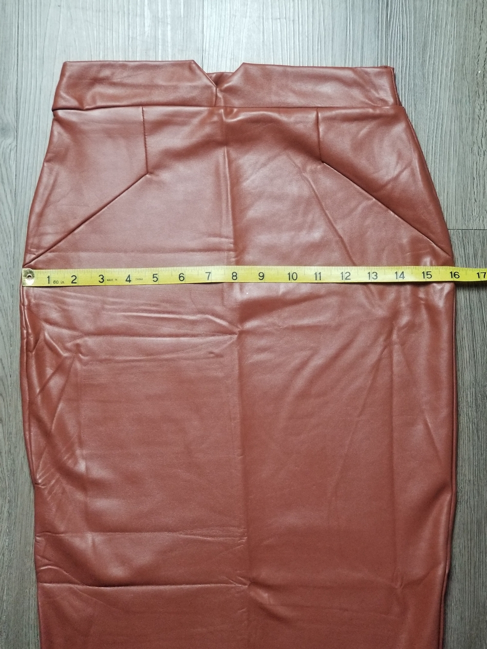 L. Alexander Women's Faux Leather Brown Pencil Skirt (SIZE S) - Picture 6 of 11